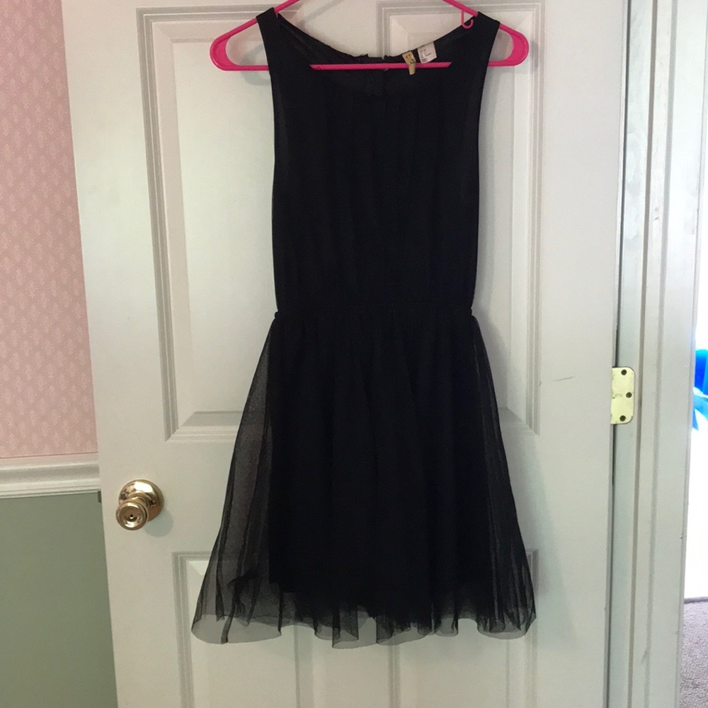 Tulle black a line dress